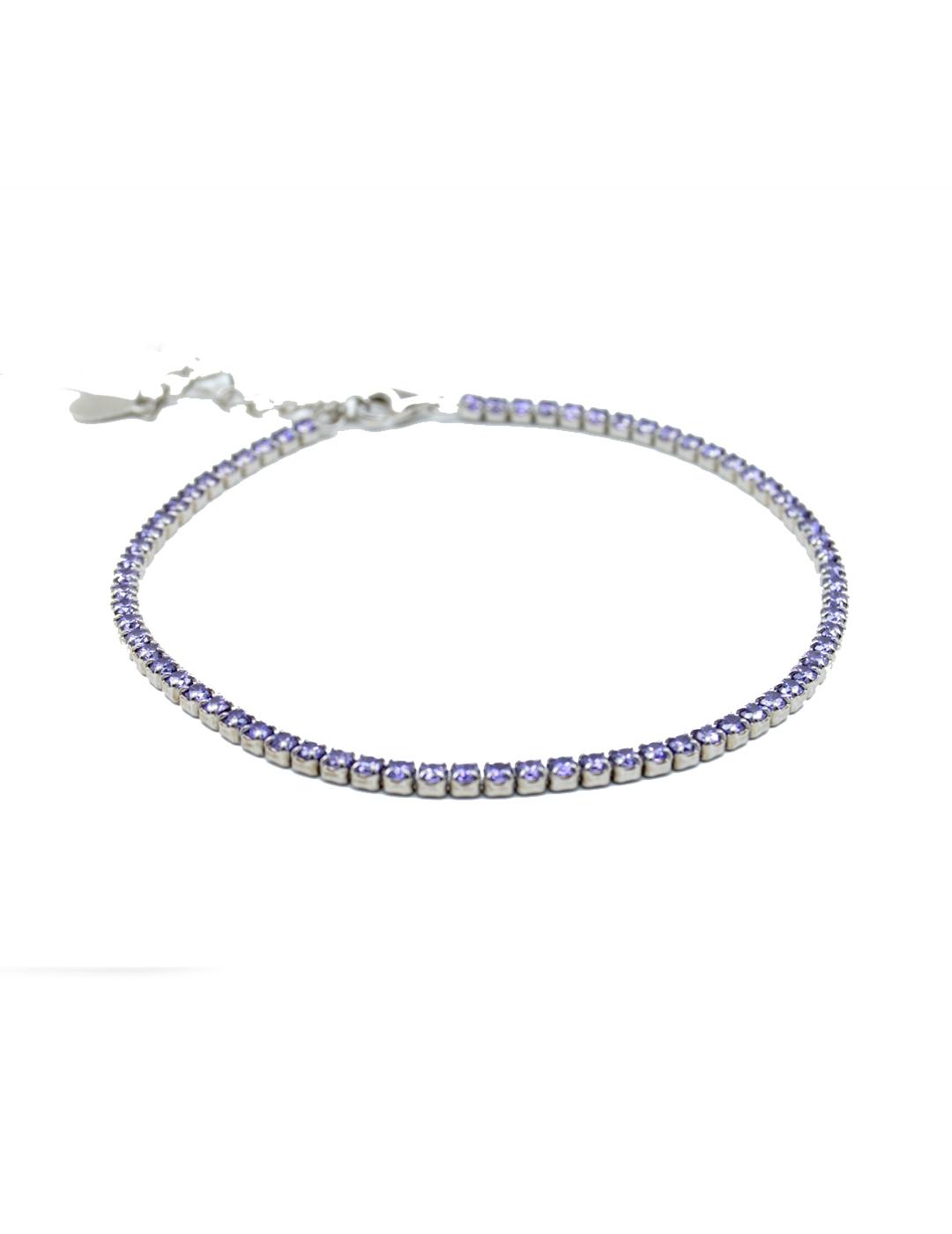 PULSERA MUJER  PLATA RIVIERE PIEDRAS LILAS 550AM