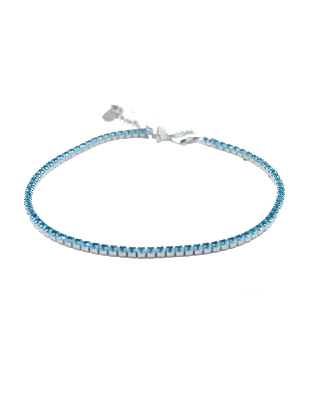 PULSERA MUJER PLATA RIVIERE PIEDRAS AZUL CLARO 774AZ