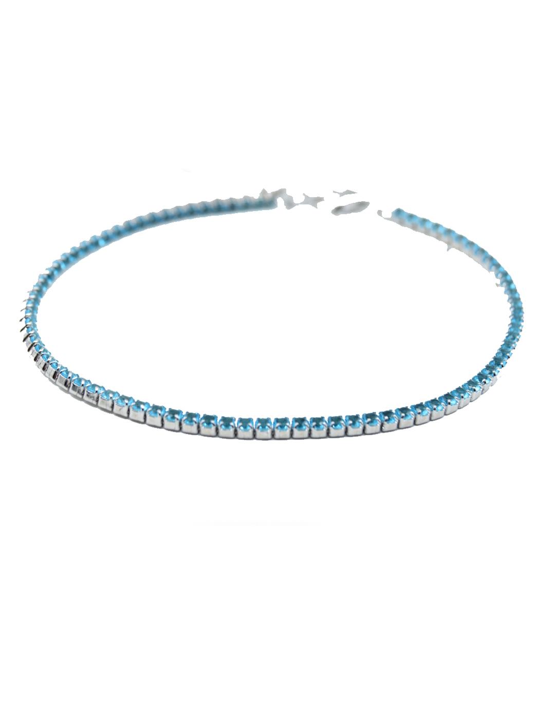PULSERA MUJER PLATA RIVIERE PIEDRAS AZUL CLARO 774AZ
