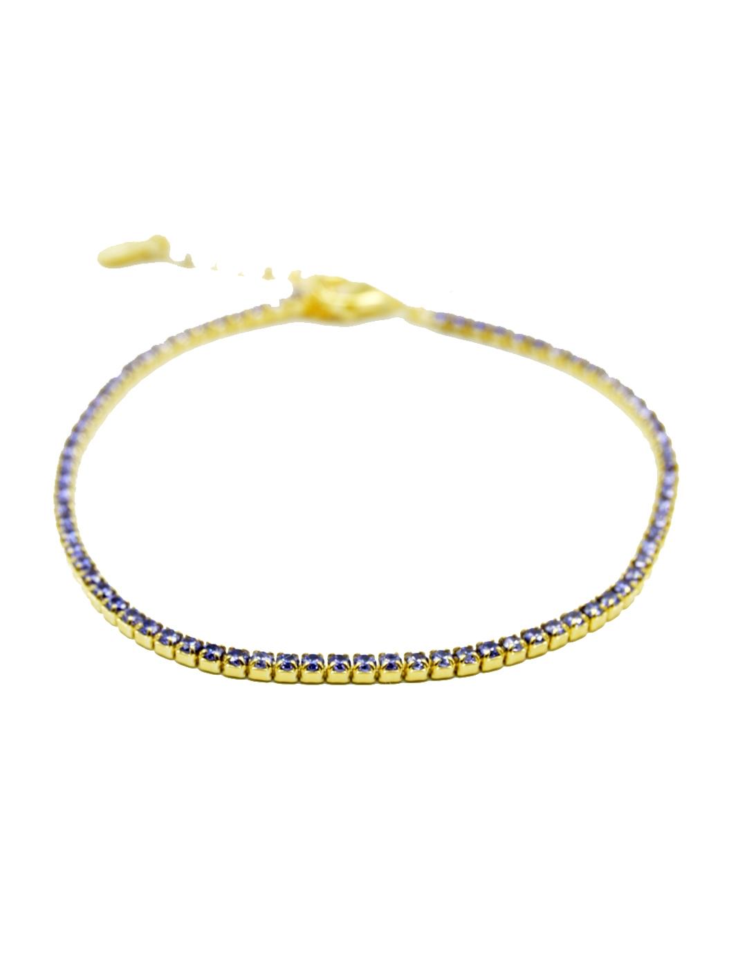 PULSERA MUJER PLATA DORADAD  RIVIERE PIEDRAS LILAS 774AL