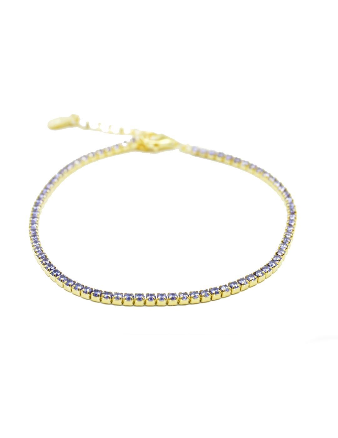 PULSERA MUJER PLATA DORADAD  RIVIERE PIEDRAS LILAS 774AL