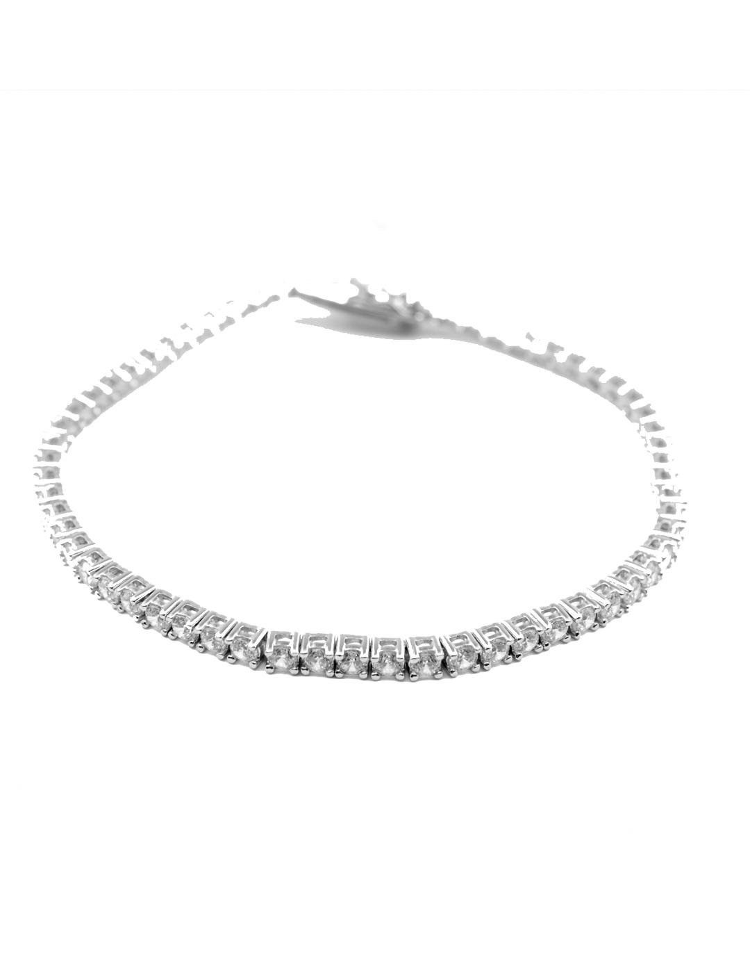 PULSERA MUJER PLATA RIVIERE PIEDRAS BLANCAS 920