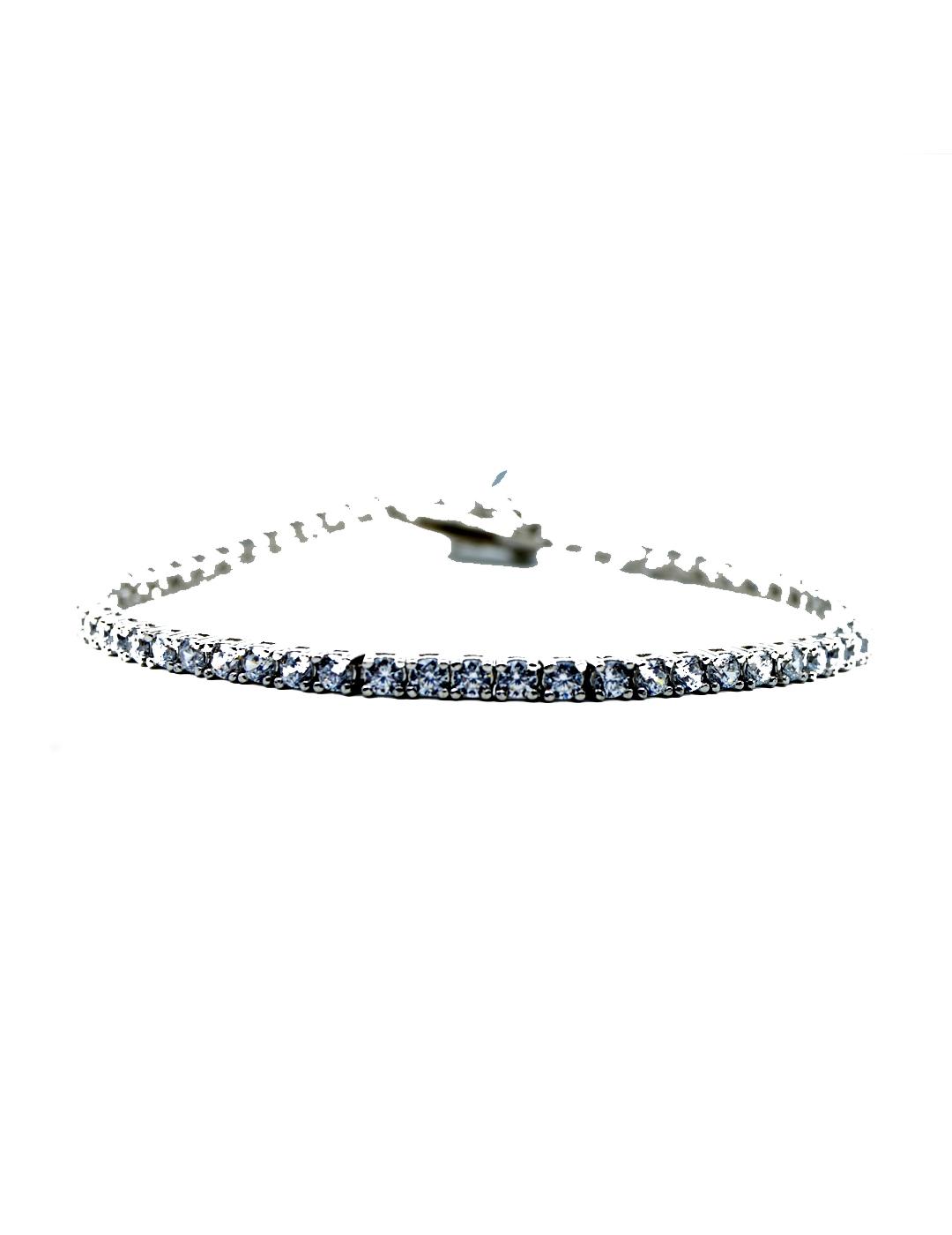 PULSERA MUJER PLATA RIVIERE PIEDRAS BLANCAS 920