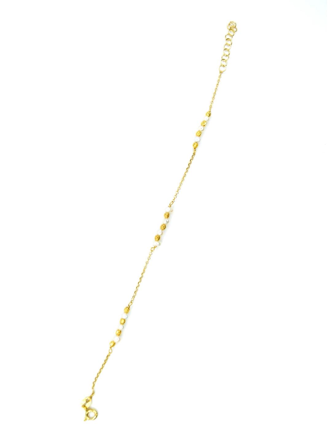 PULSERA PLATA CHAPADA PERLITAS