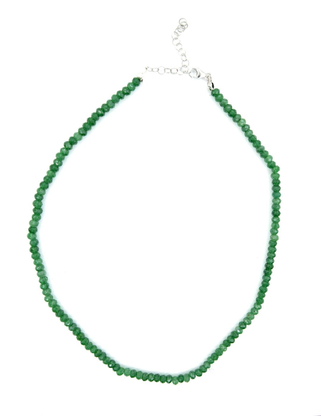 COLLAR JADE VERDE CIERRE PLATA