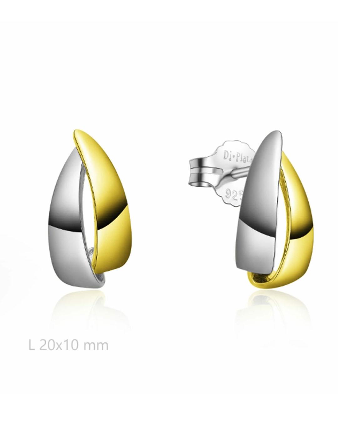 PENDIENTES PLATA BICOLOR