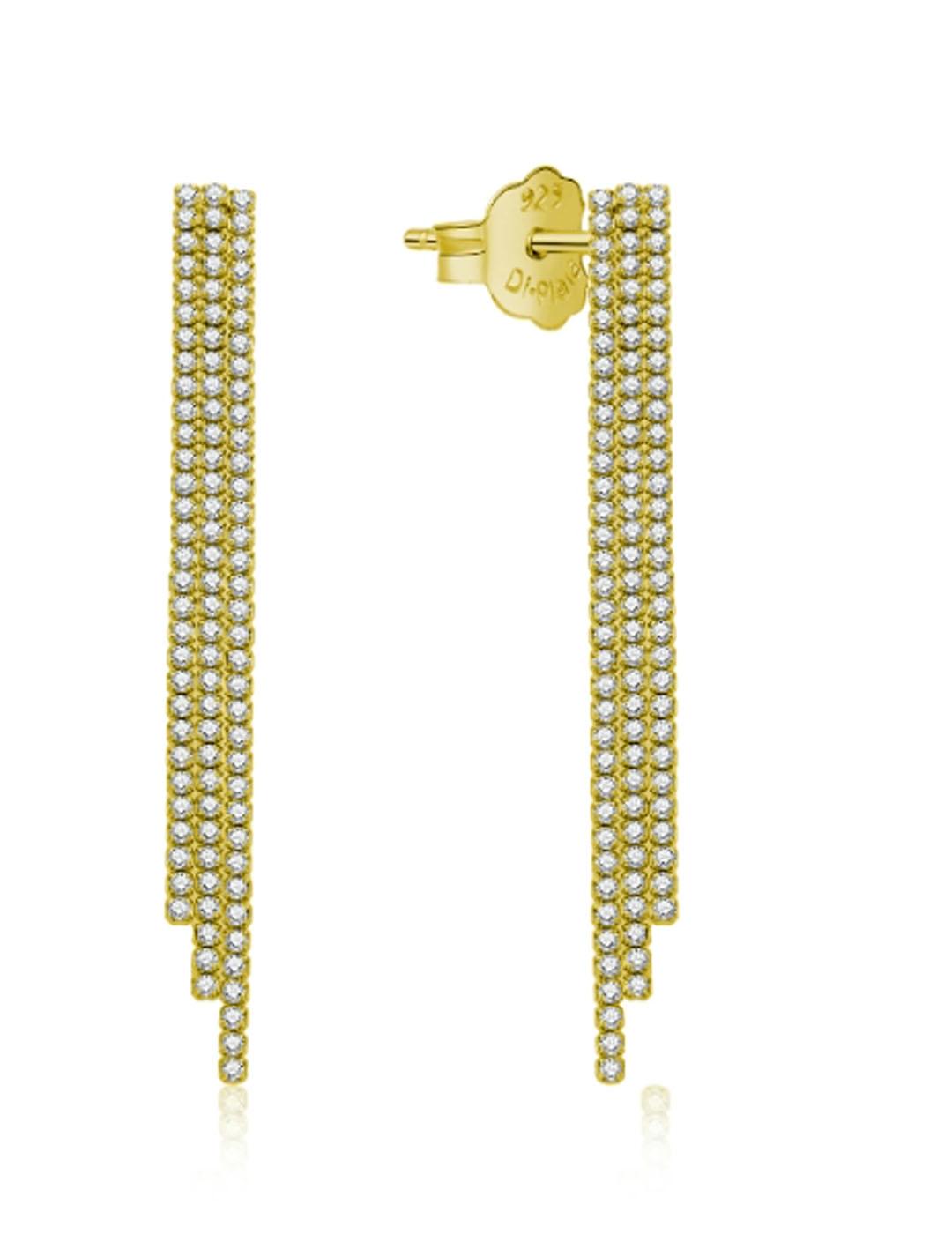 PENDIENTES MUJER PLATA DE LEY 925 DORADO Y CIRCONITAS