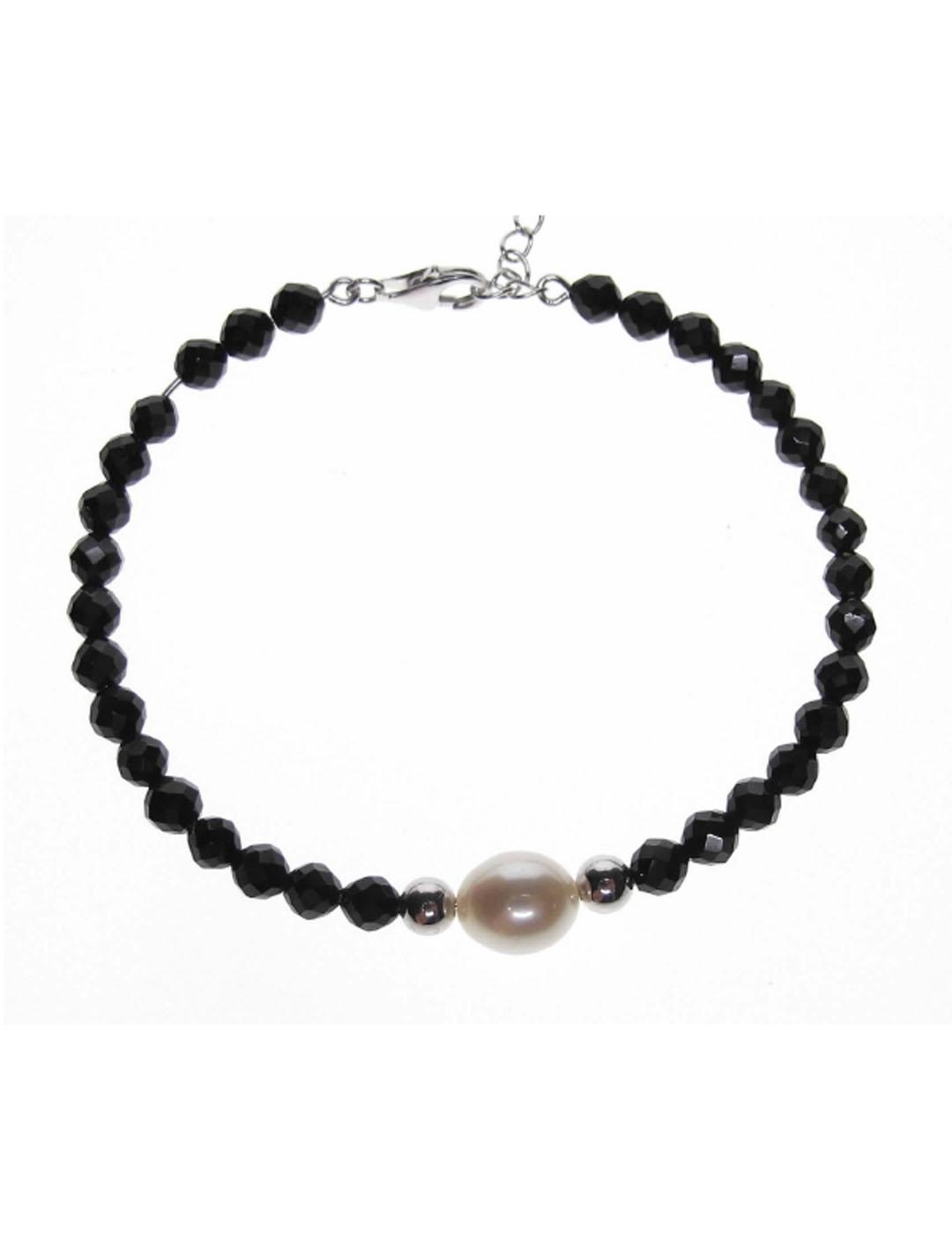 PULSERA PLATA BOLAS-ONIX