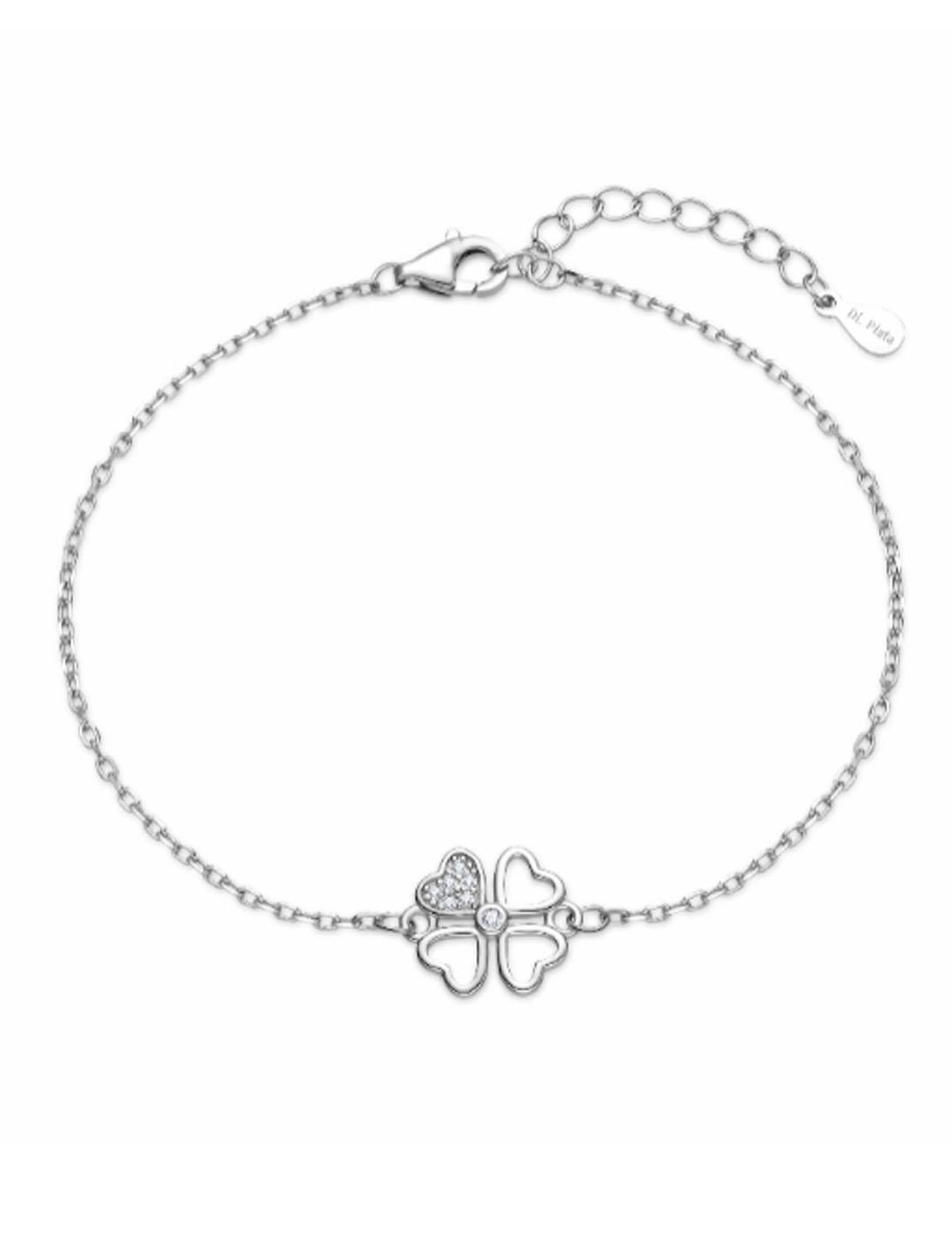 PULSERA PLATA MICROENGASTE TREBOL