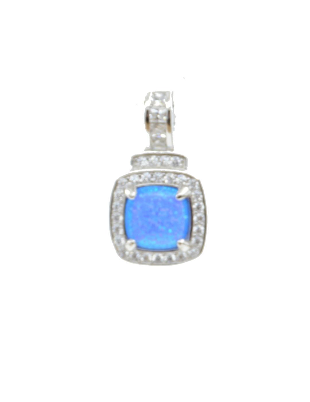 COLGANTE PLATA OPALO AZUL