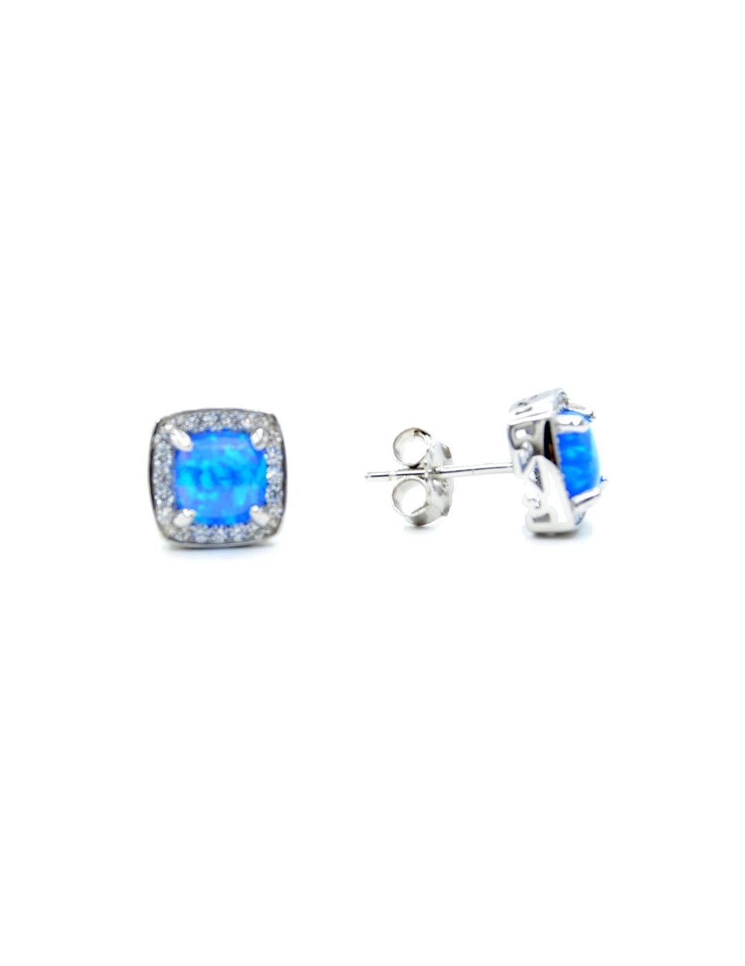 PENDIENTES PLATA OPALO AZUL