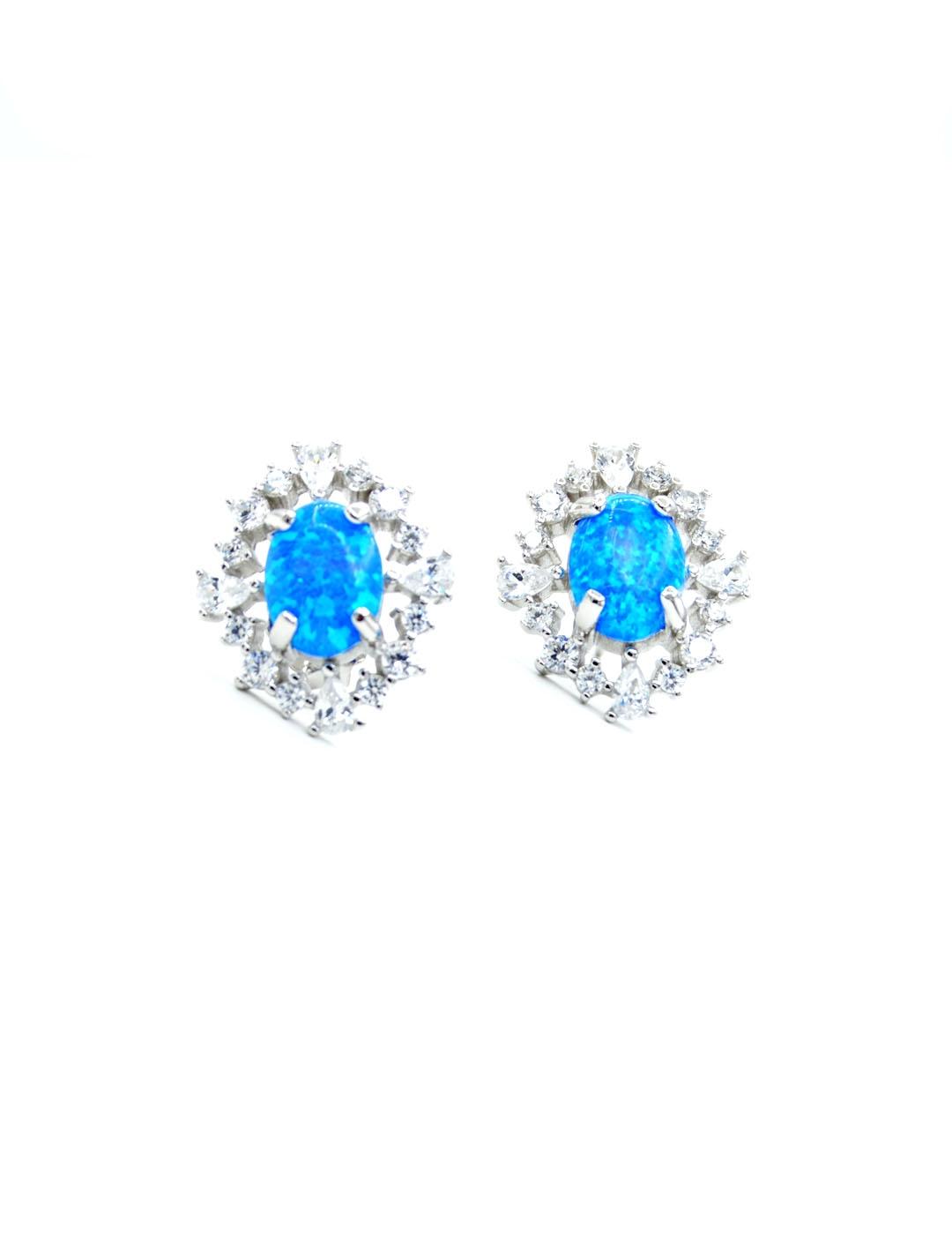 PENDIENTES PLATA OPALO AZUL