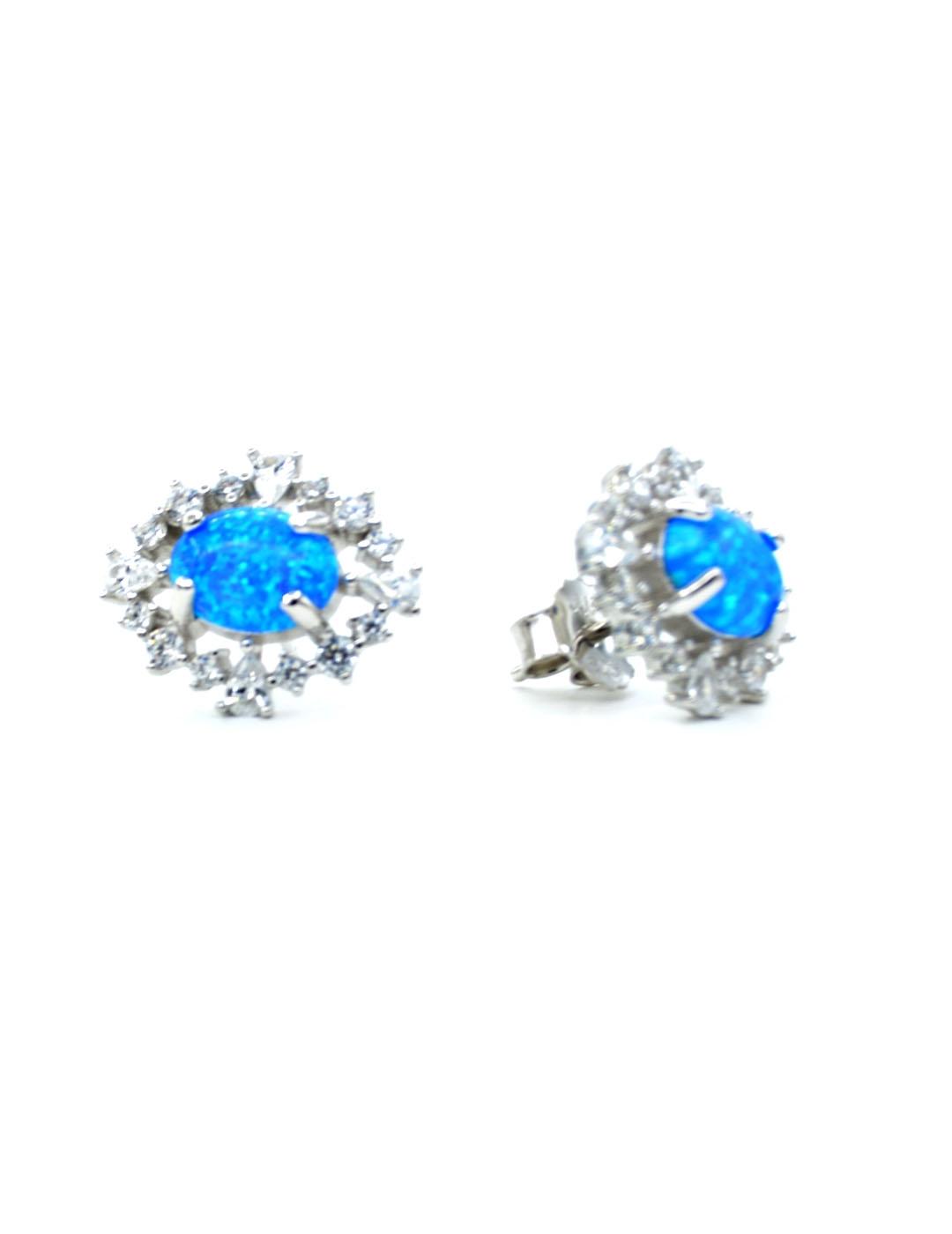 PENDIENTES PLATA OPALO AZUL